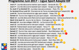 Programme Juin 2017 - Ligue Sport Adapté IDF