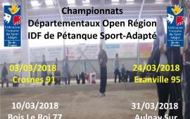 Championnats départementaux open région pétanque